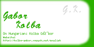 gabor kolba business card